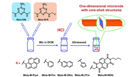 Self-assembling 1D core/shell microrods by the introduction of additives: a one-pot and shell-tunable method